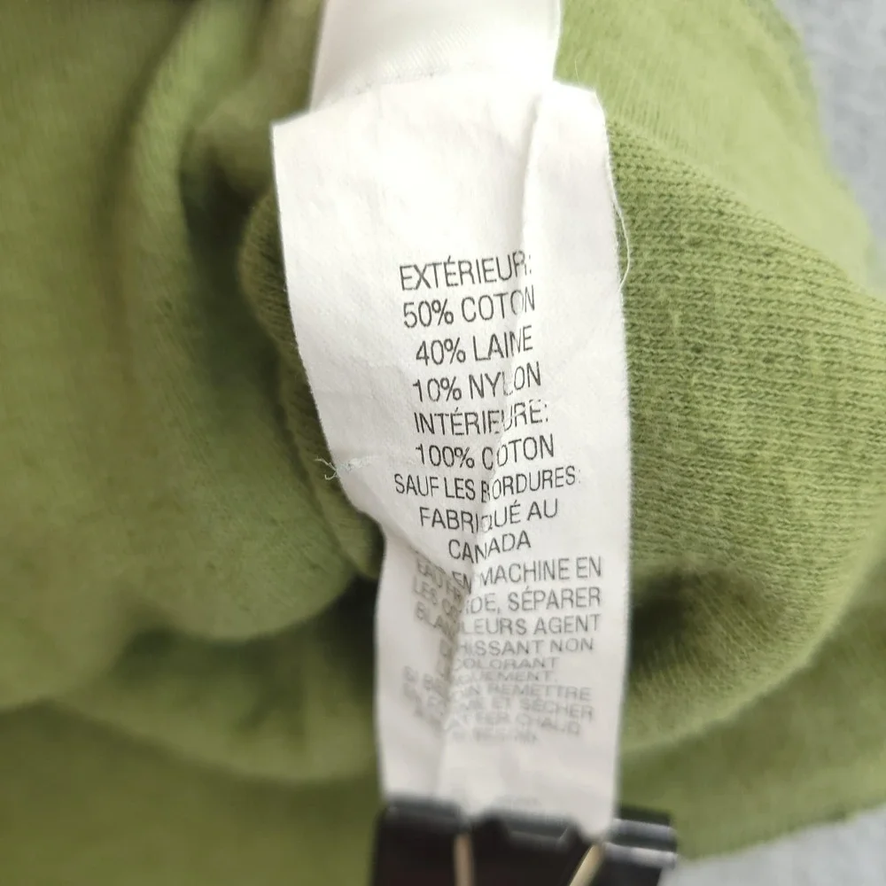 L.L. Bean Shirt Mens M Green Long Sleeve Cotton Wool Thermal Henley Tagless Tee